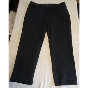 Basic Editions Womens Jeans Black 18short Classic Fit Tapered Denim Cotton Blend